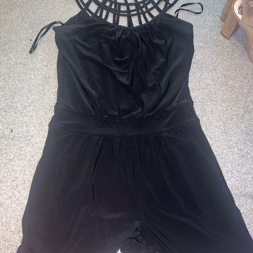 Chic Black Sleeveless Romper